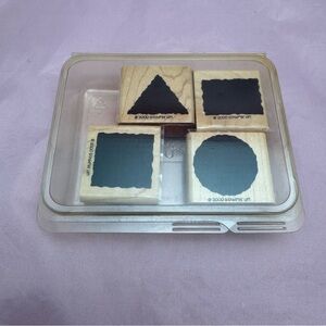 Stampin’ Up! Little Shapes Rubber Stamp Set Square Circle (2000, Retired) ✨